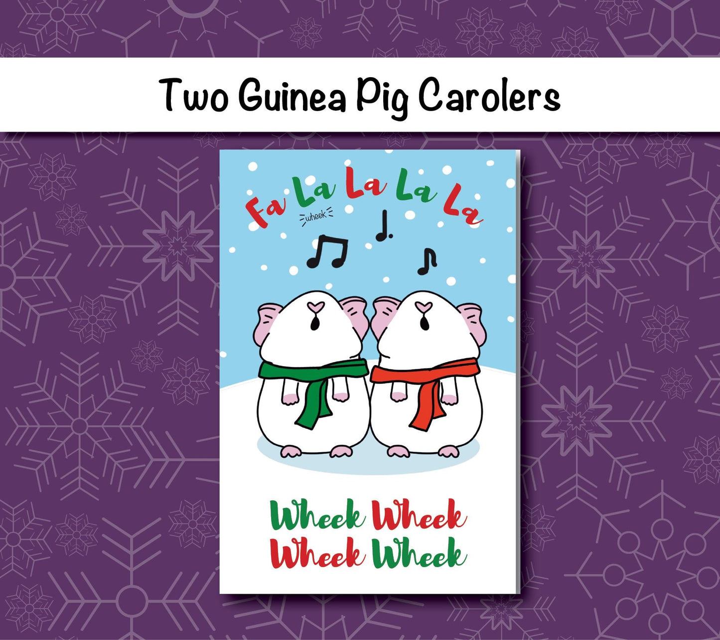 Custom Guinea Pig Carolers Holiday Card | Folding Card | Christmas Cards