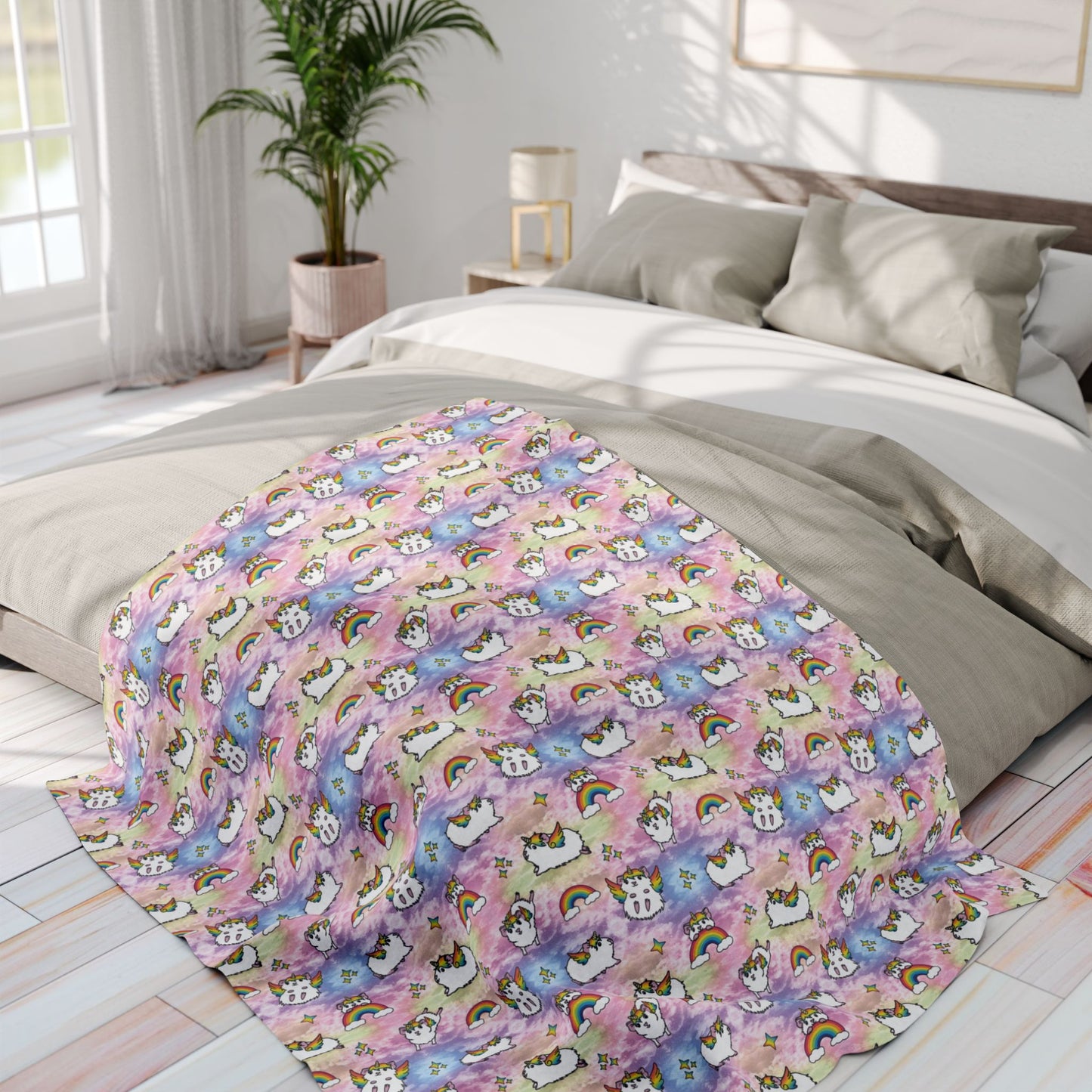 Guinea Pig Unicorn Clouds Fleece Blanket