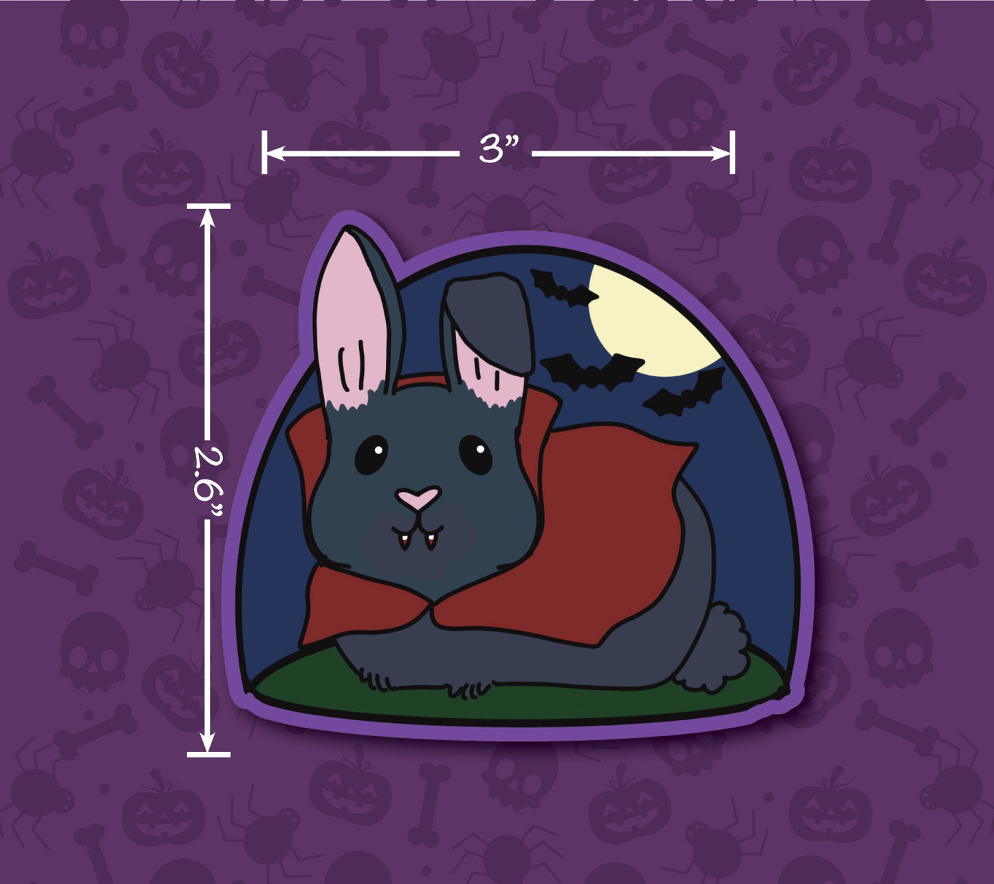 Vampire Bunny Sticker | Halloween Pet Lover Gift
