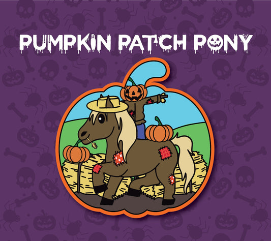 Pumpkin Patch Pony Sticker | Halloween Pet Lover Gift