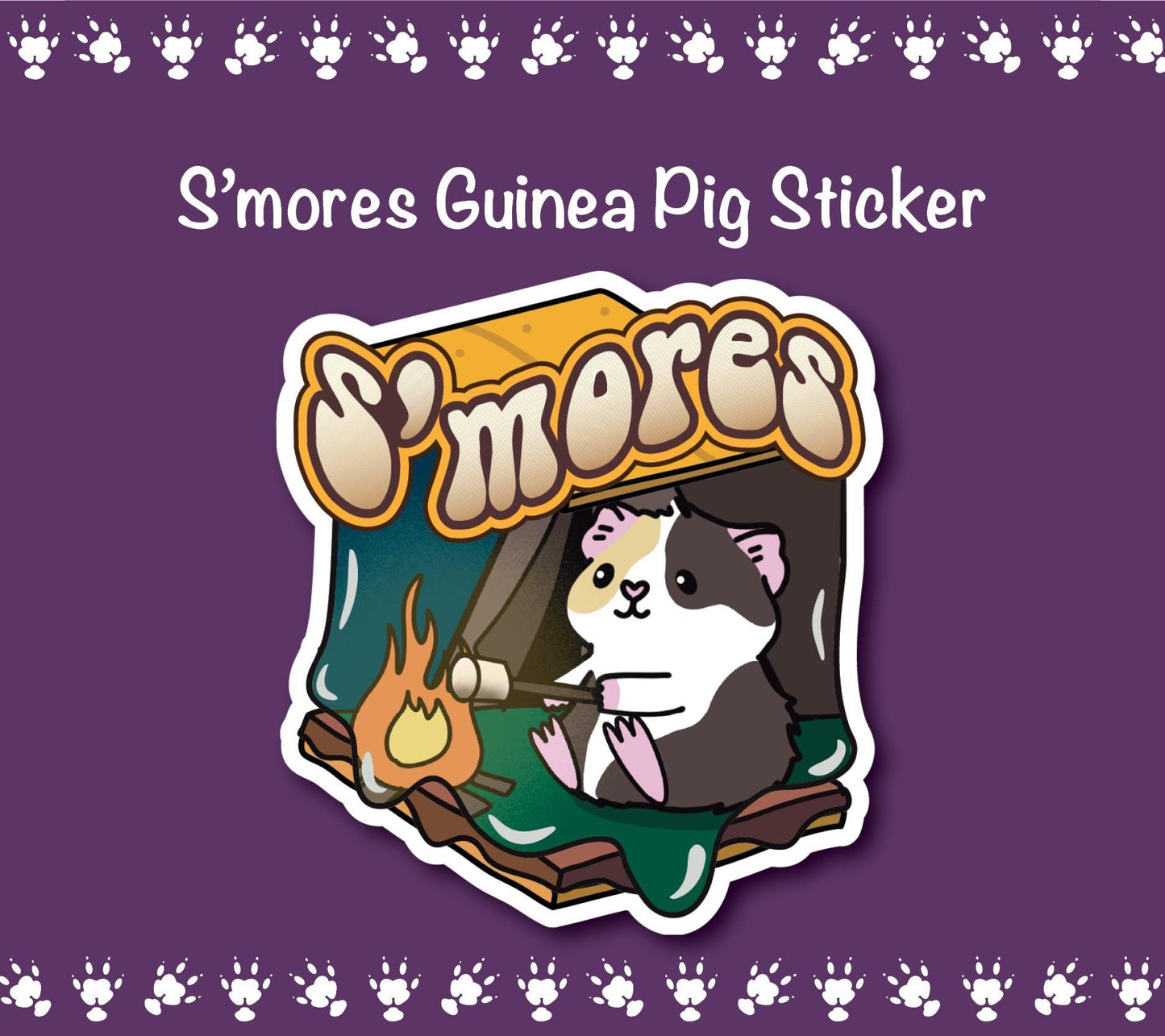 S'mores Guinea Pig Stickers | stickers for car, water bottle, laptop & more