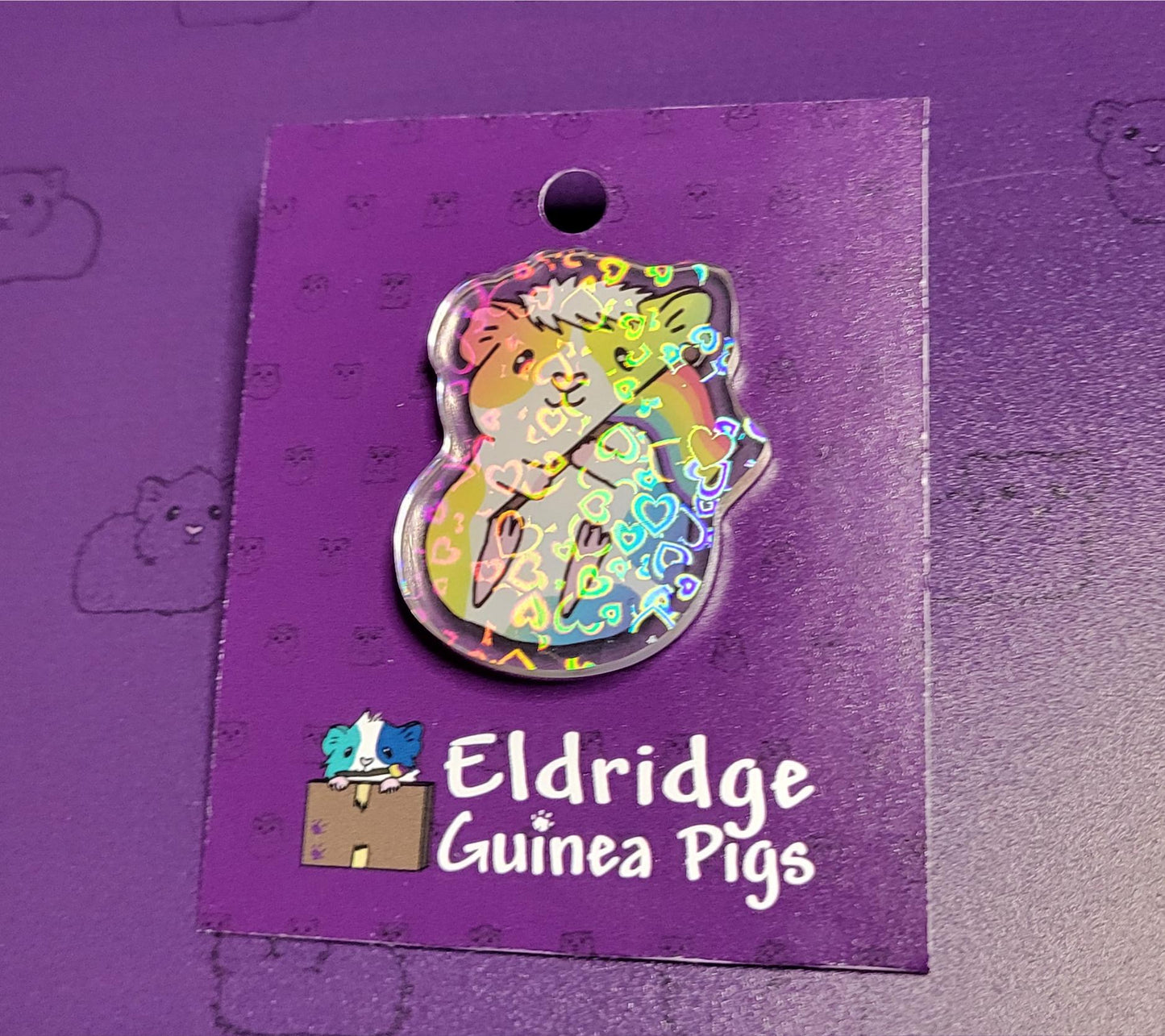 Pride Guinea Pig Acrylic Pin