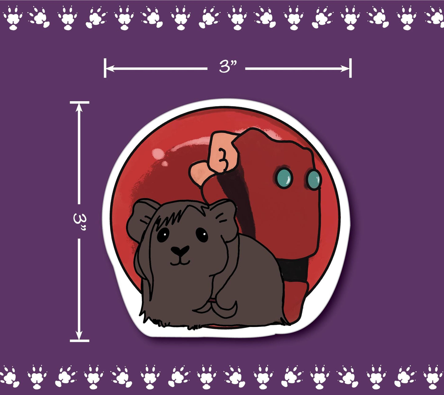 Tifa Guinea Pig Sticker | FF7 Inspired, Water Resistant Vinyl Decal