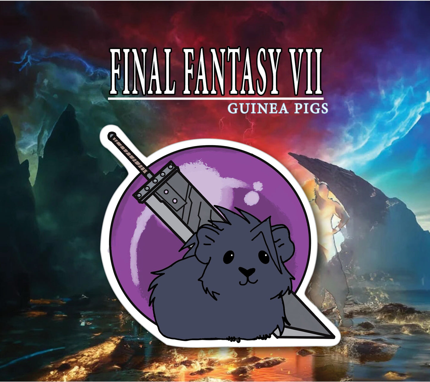 Zack Guinea Pig Sticker | FF7 Inspired Water Resistant Vinyl Decal