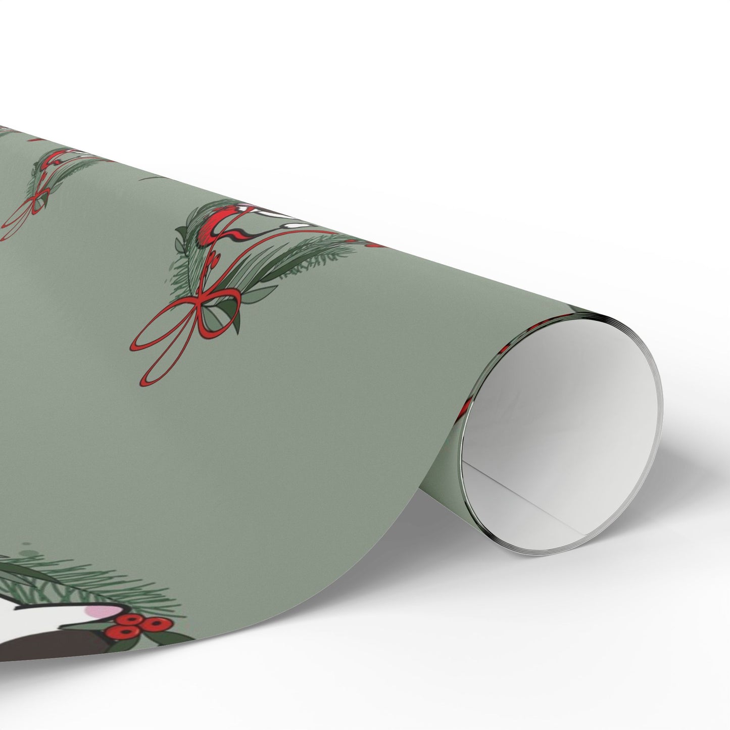 Wreath Guinea Pig Wrapping Paper | Holiday Gift Wrap Roll