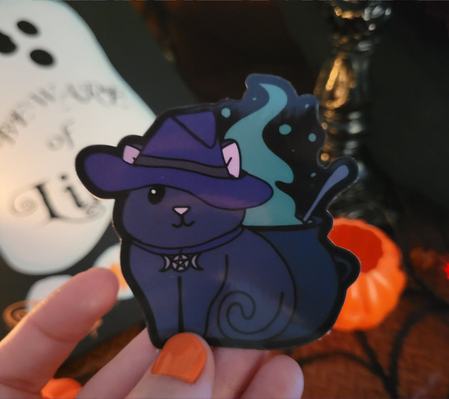 Witch Kitty Sticker | Halloween Pet Lover Gift