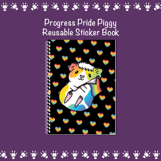 Progress Pride Guinea Pig Reusable Sticker Book