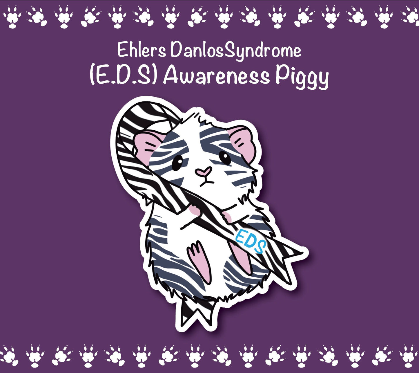 EDS Awareness Guinea Pig Sticker | Water Bottle, Laptop Decal