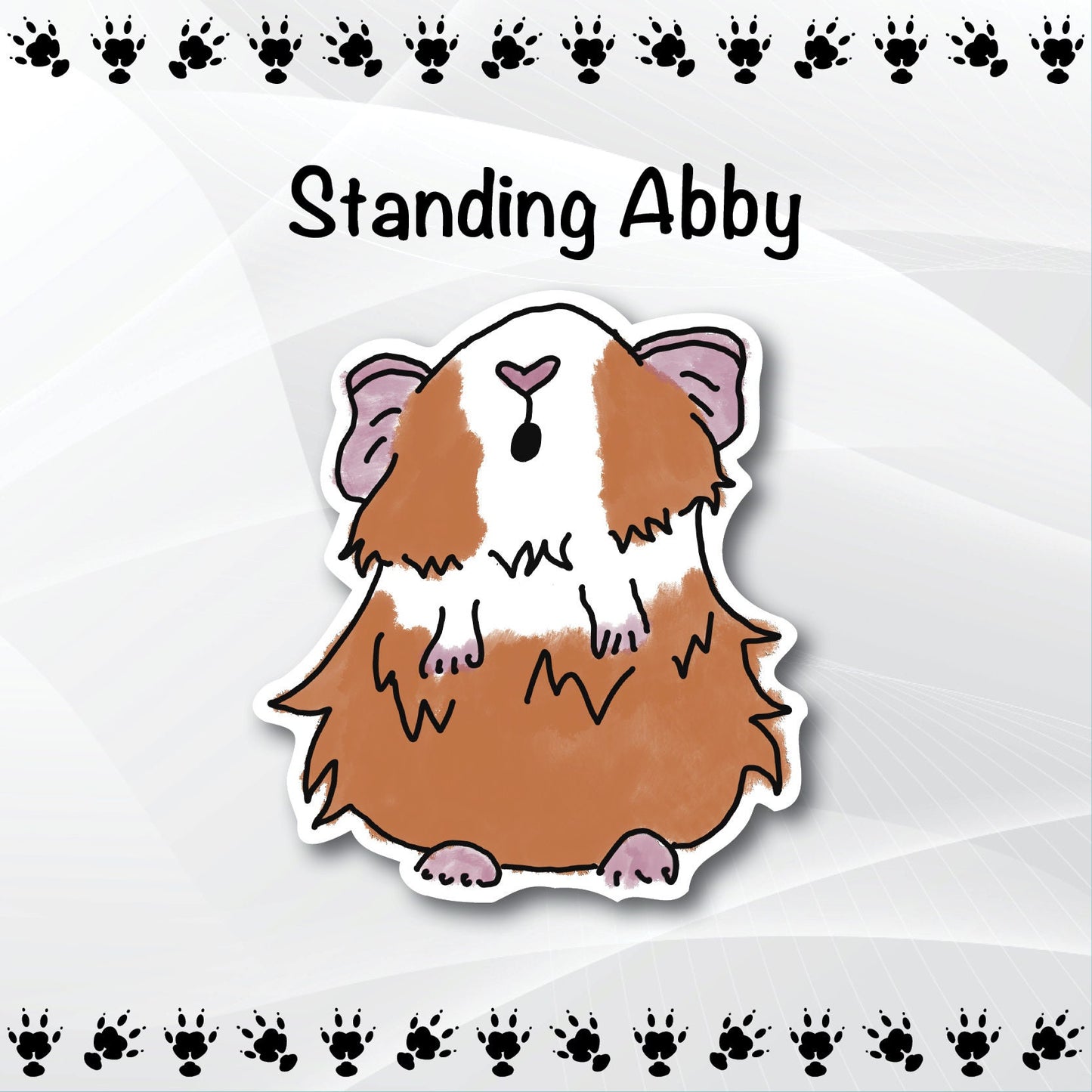 Standing Abby Guinea Pig Sticker | Water Resistant Vinyl