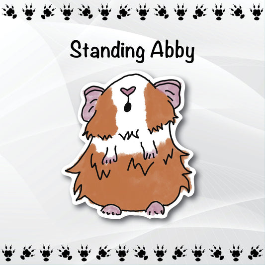 Standing Abby Guinea Pig Sticker | Water Resistant Vinyl