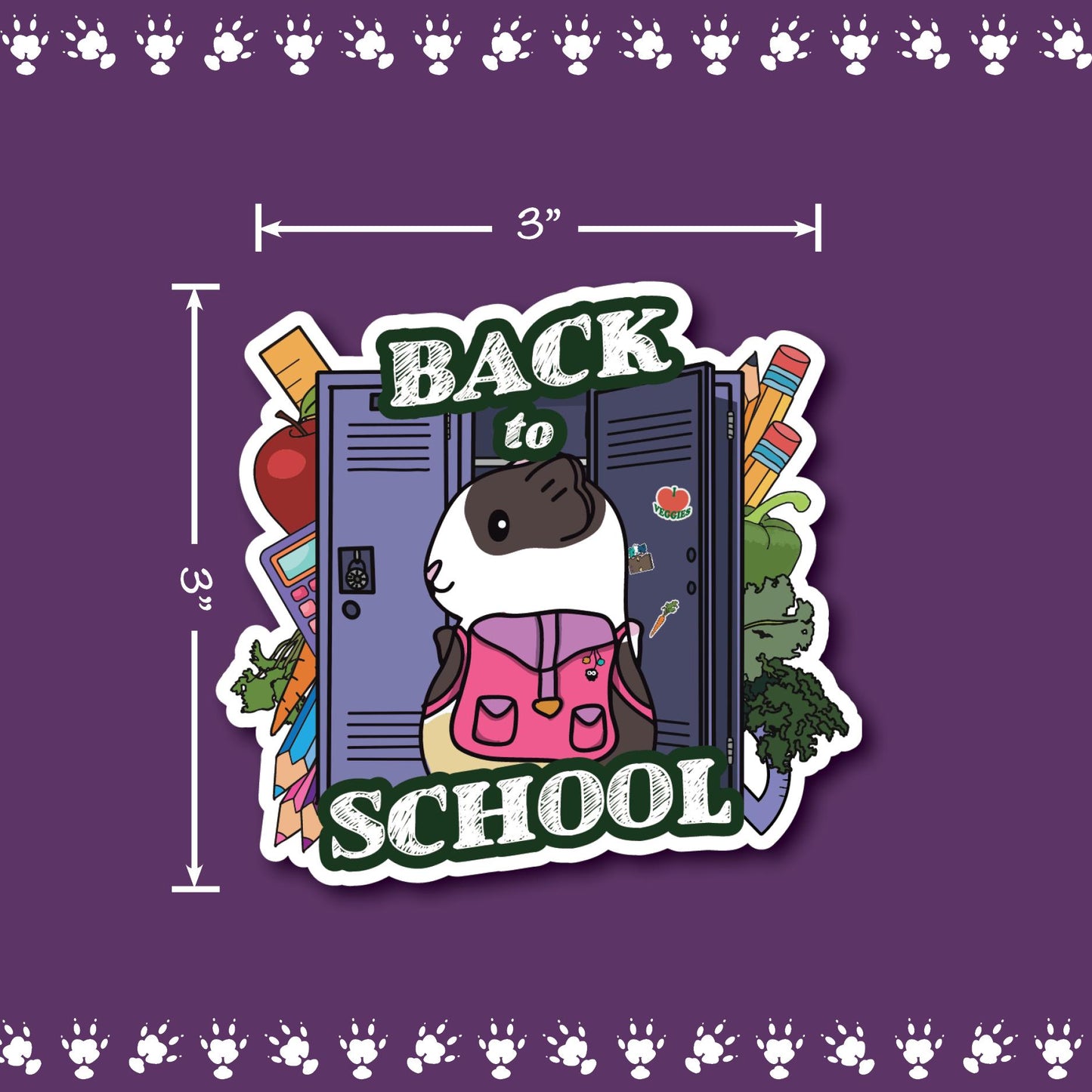 Back to School Guinea Pig Stickers | stickers for car, water bottle, laptop & more