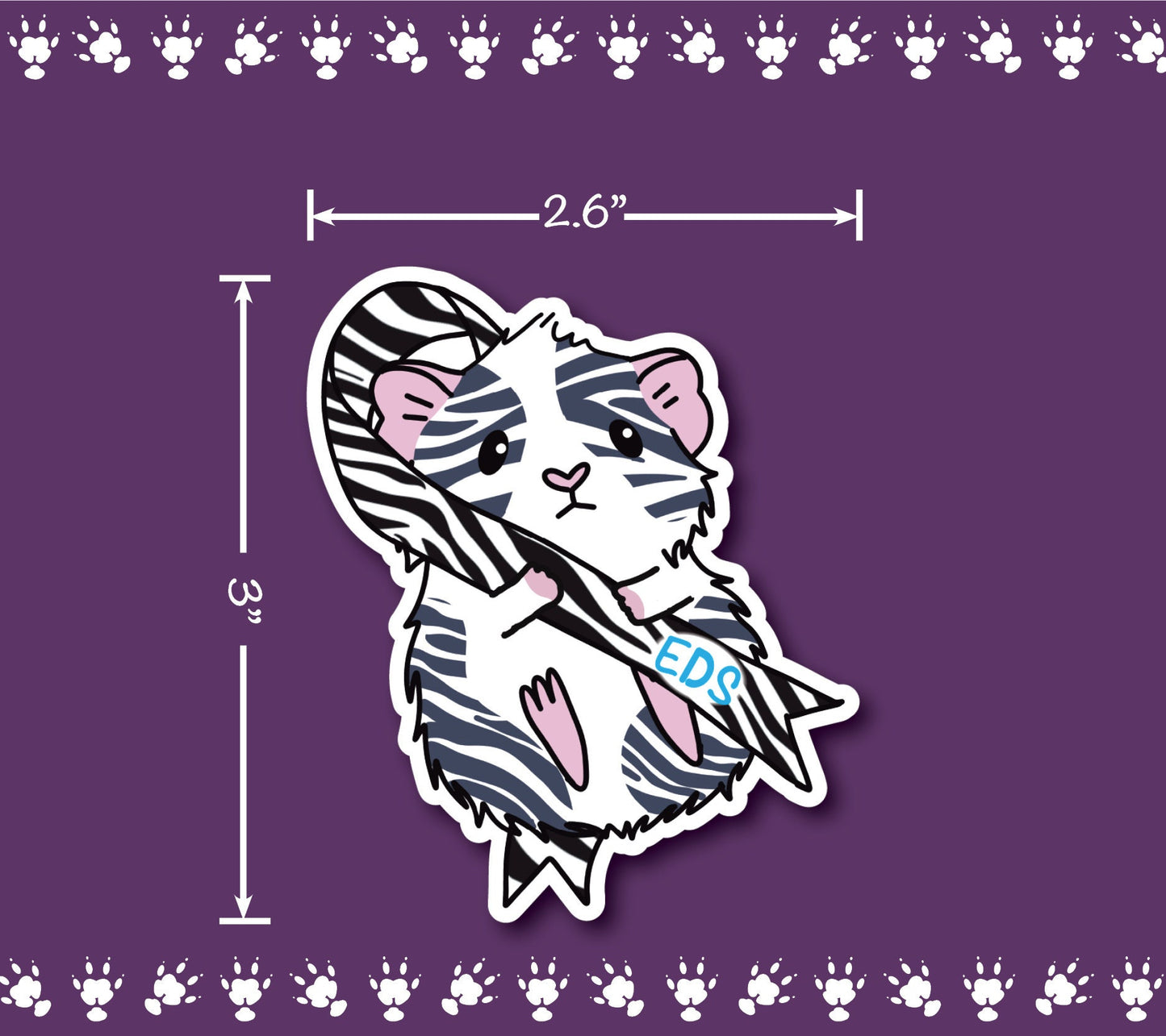 EDS Awareness Guinea Pig Sticker | Water Bottle, Laptop Decal