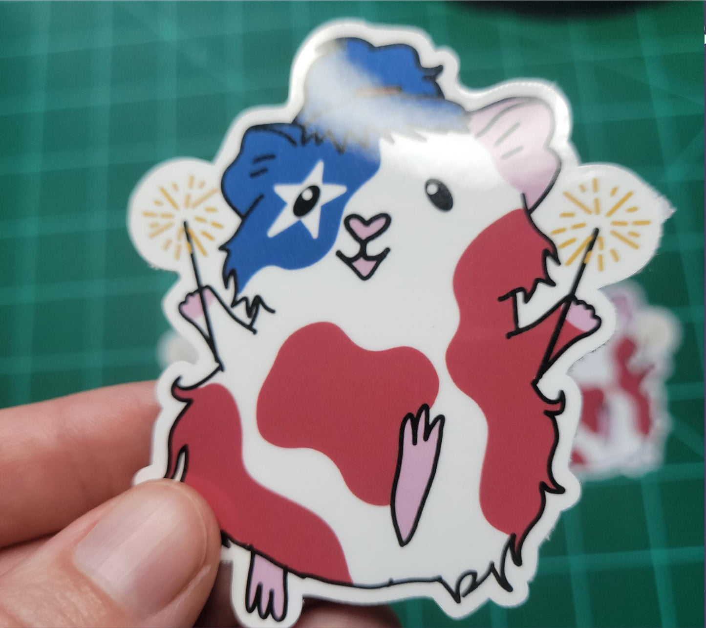American Celebration Guinea Pig Sticker | stickers for car, water bottle, laptop & more | Perfect gift for guinea pig lovers