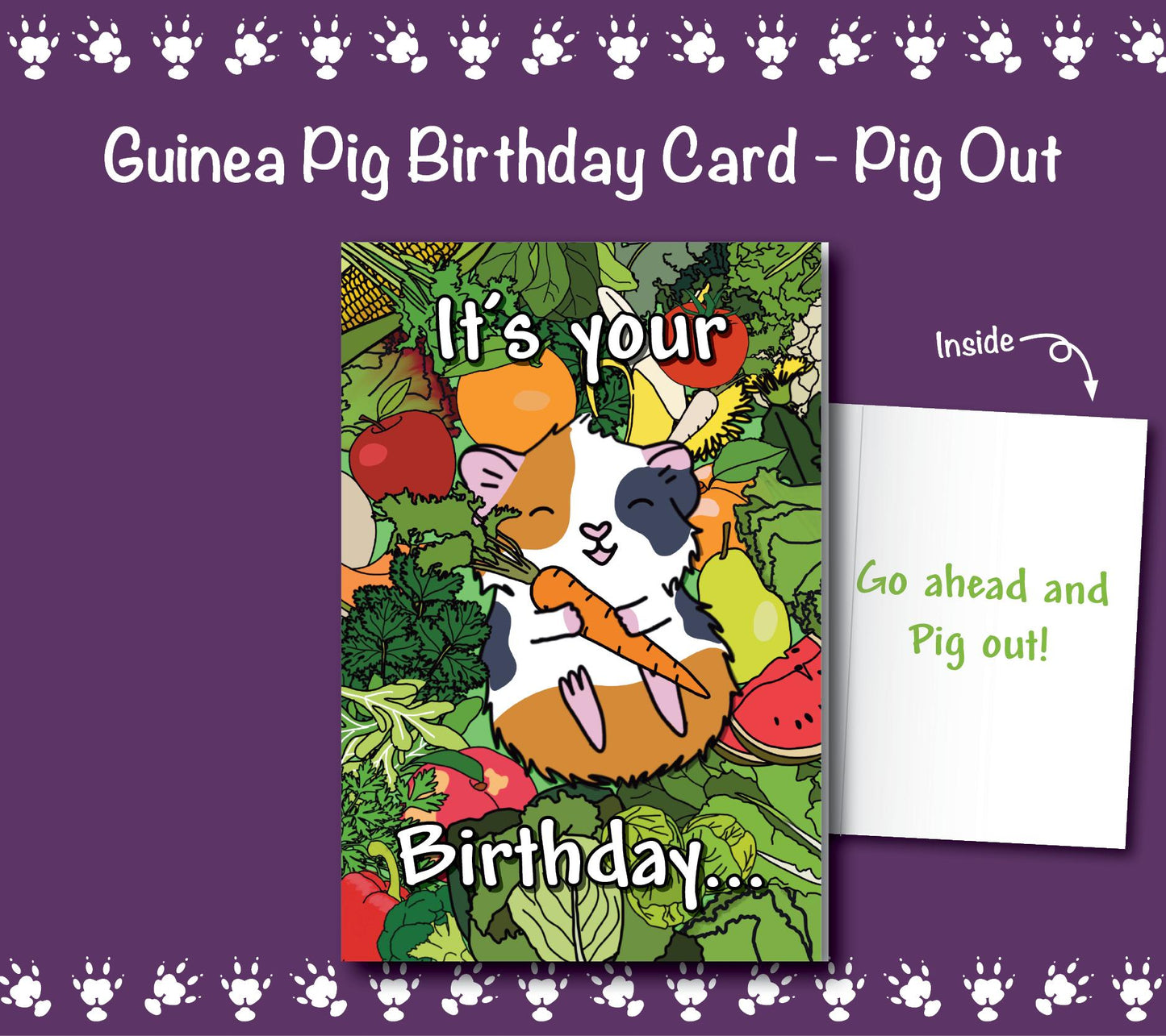 Guinea Pig Birthday Card - Pig Out!