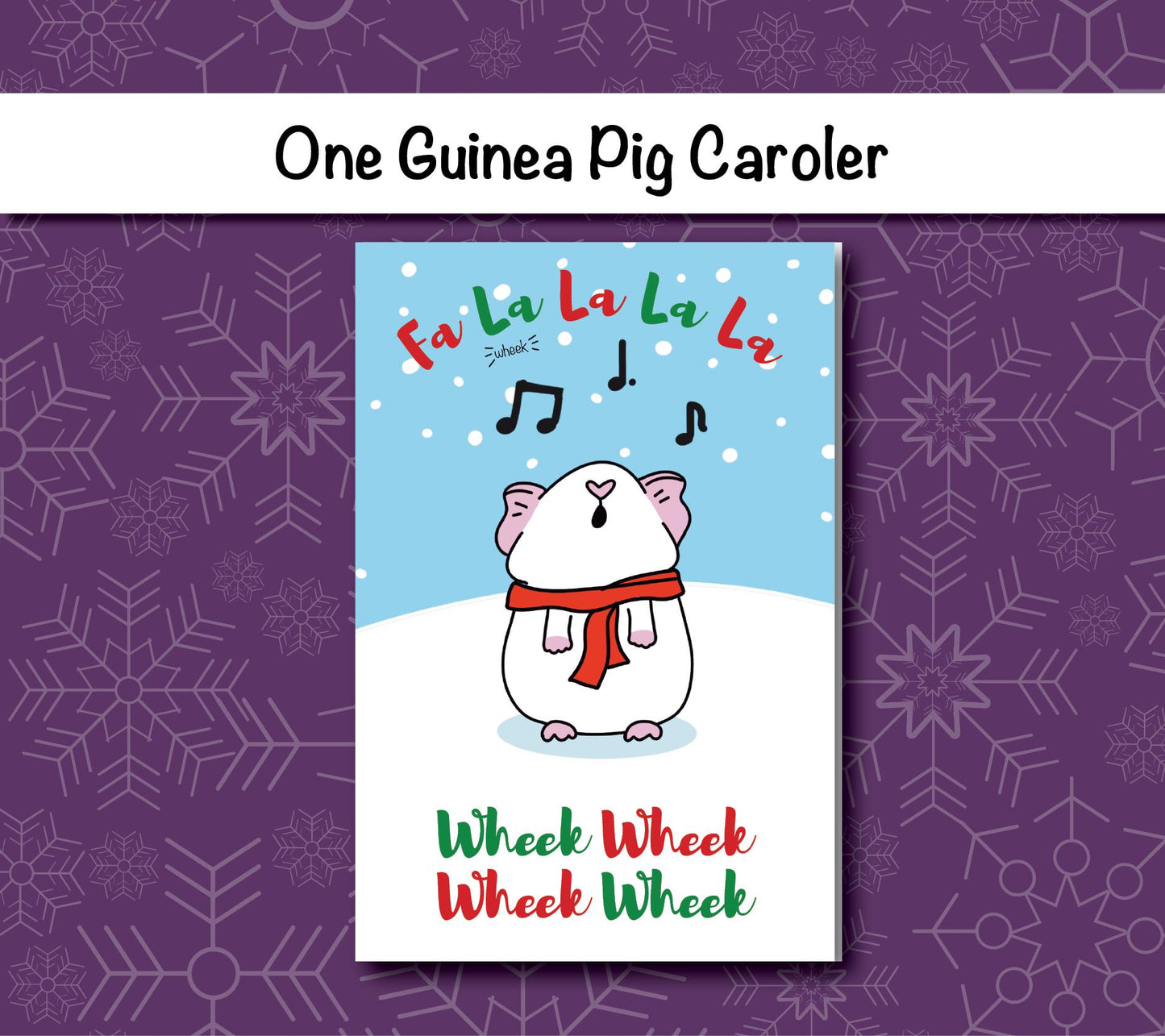 Custom Guinea Pig Carolers Holiday Card | Folding Card | Christmas Cards