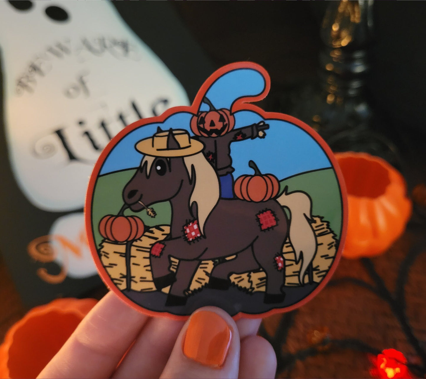 Pumpkin Patch Pony Sticker | Halloween Pet Lover Gift