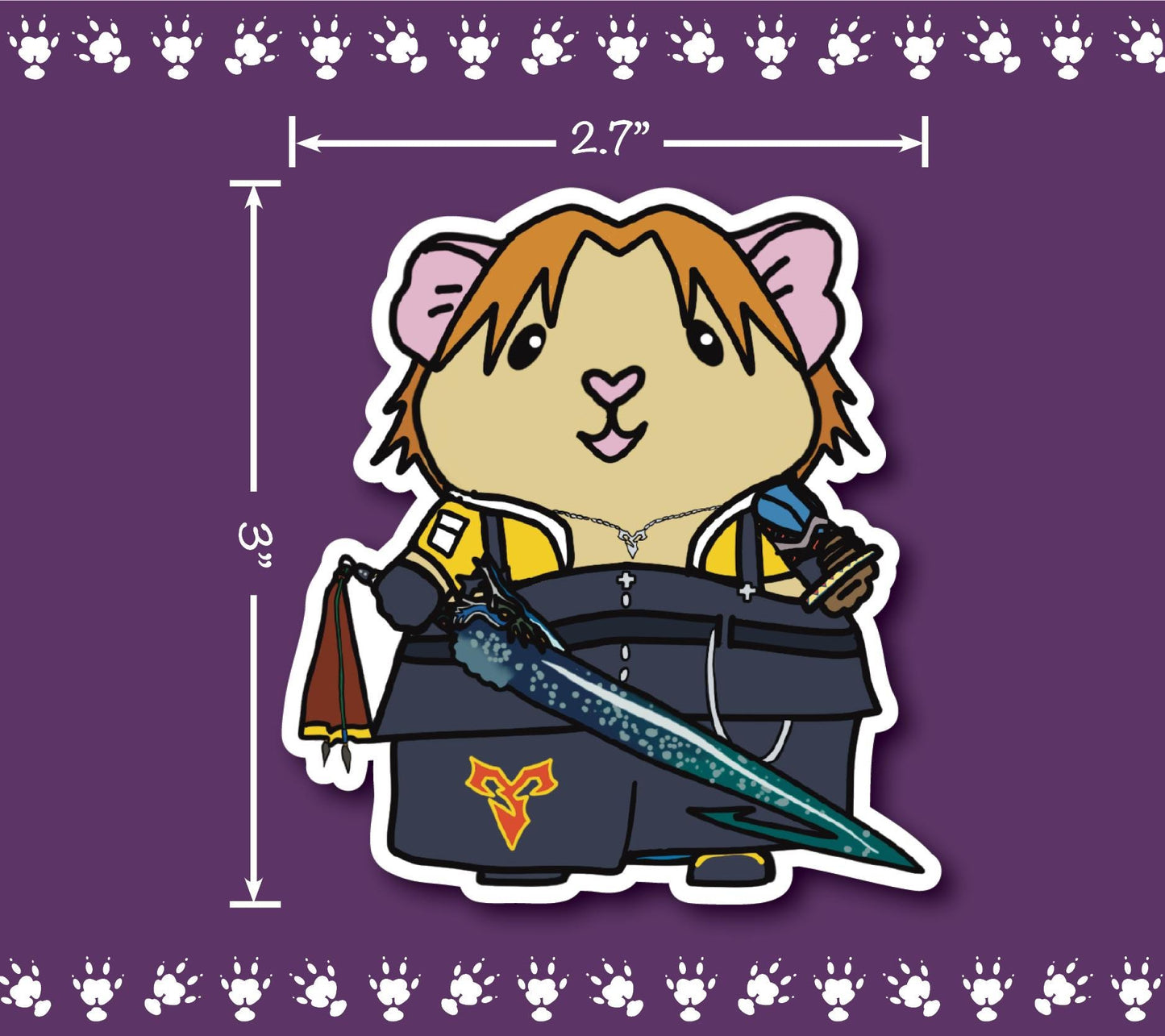 Guardian Guinea Pig Stickers | Water Resistant Vinyl Decal