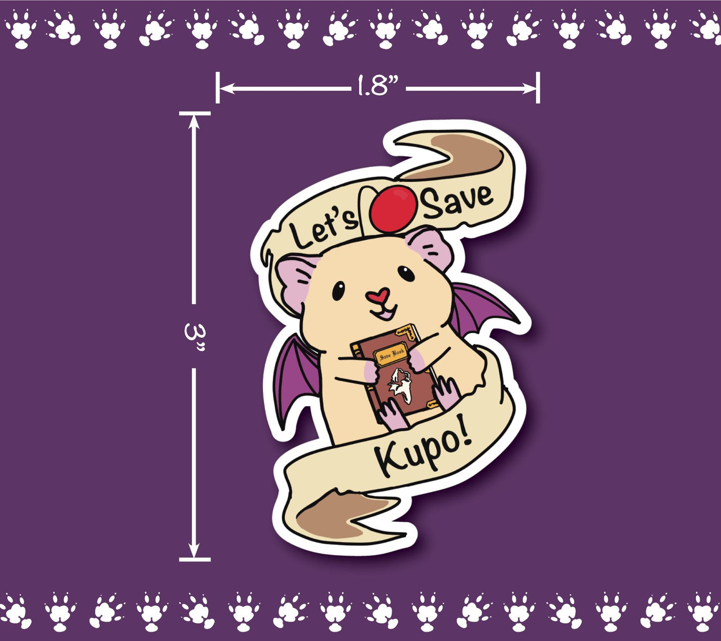 Moogle Guinea Pig Sticker | Water Resistant Vinyl Decal
