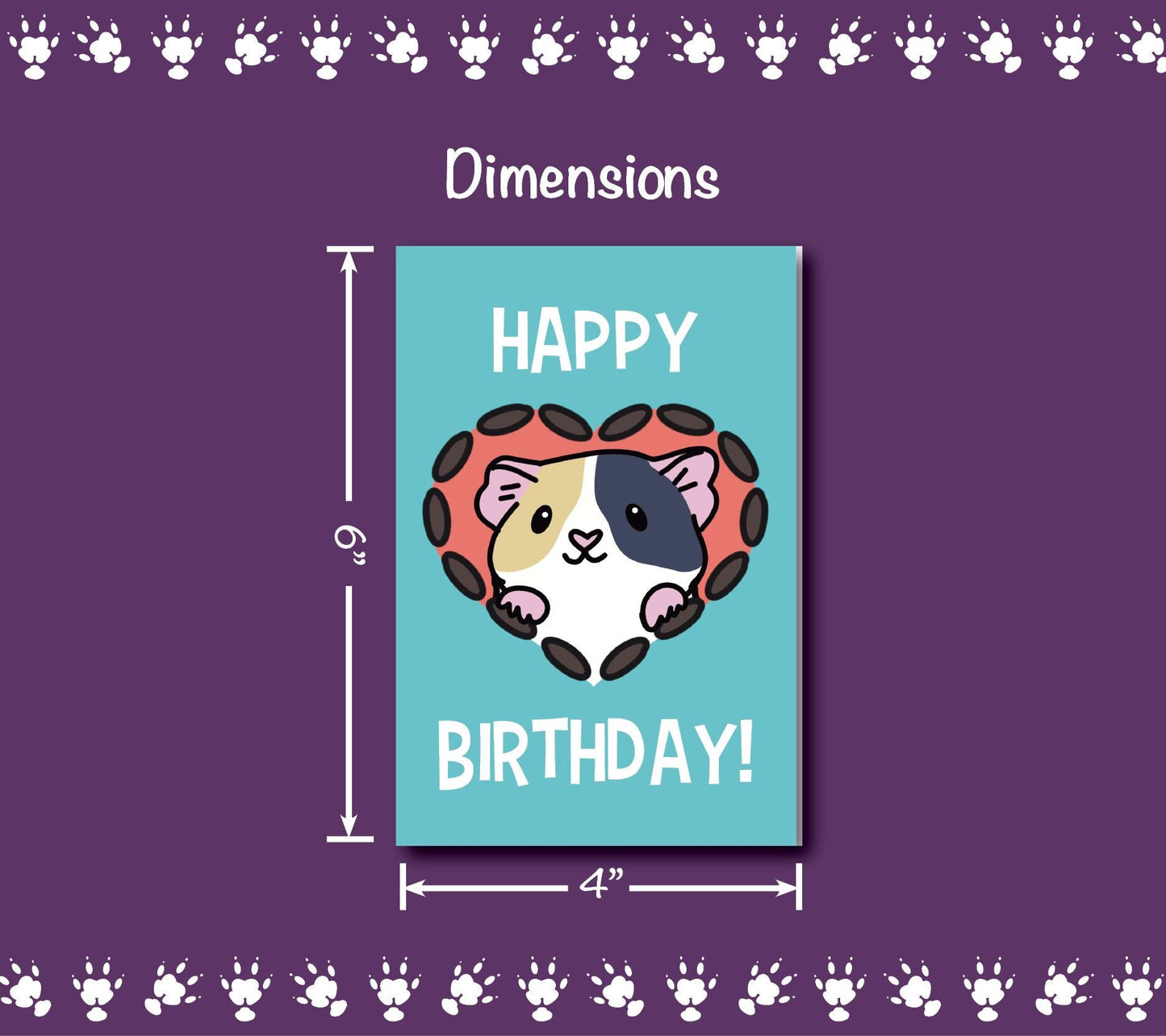 Guinea Pig Birthday Card - Cr@ppy | Folding Card