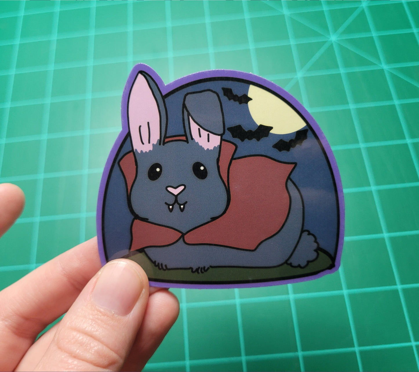 Vampire Bunny Sticker | Halloween Pet Lover Gift