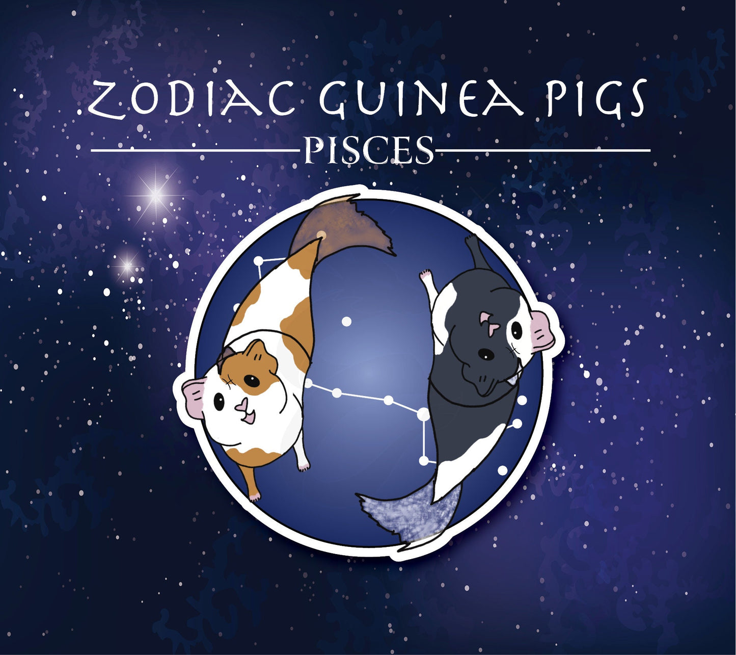 Pisces Guinea Pig Sticker – Zodiac Piggy Decal
