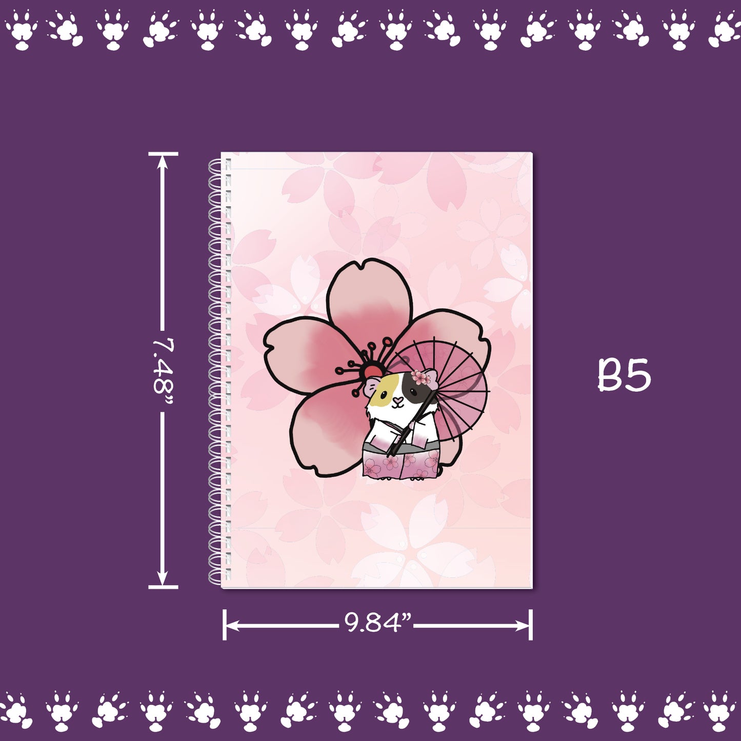 Cherry Blossom Guinea Pig Reusable Sticker Book