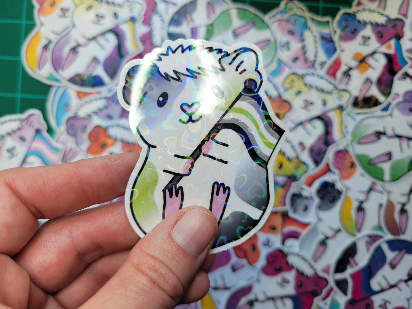 Agender Guinea Pig Vinyl Sticker | Water Resistant Laptop Decal