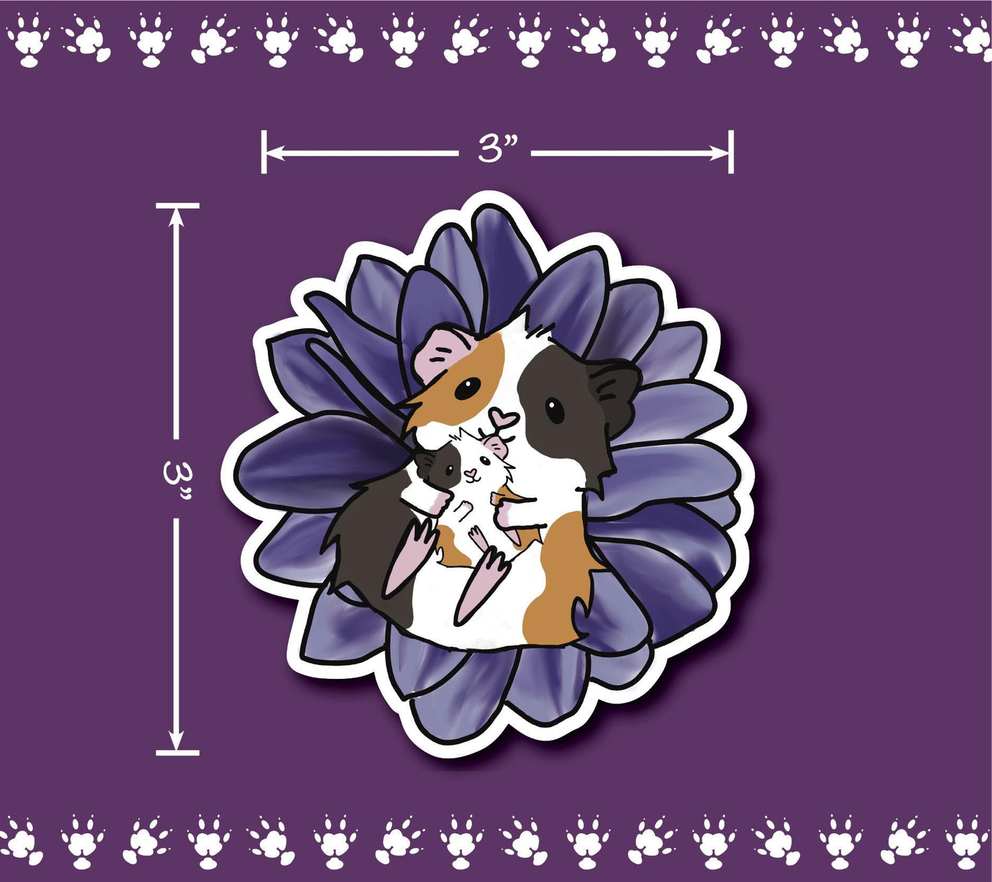 Mama Piggy Holding Baby Sticker | Guinea Pig Lover Gift