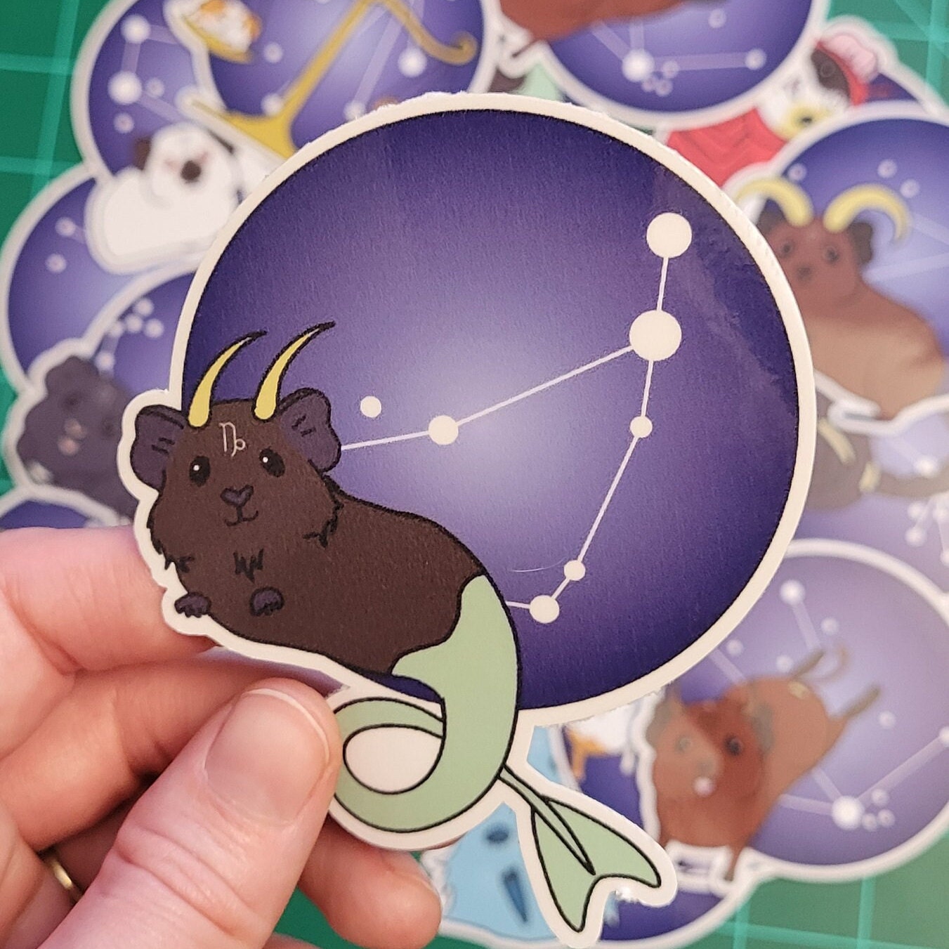 Capricorn Guinea Pig Sticker - Zodiac Piggy Decal
