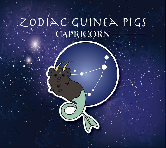 Capricorn Guinea Pig Sticker - Zodiac Piggy Decal