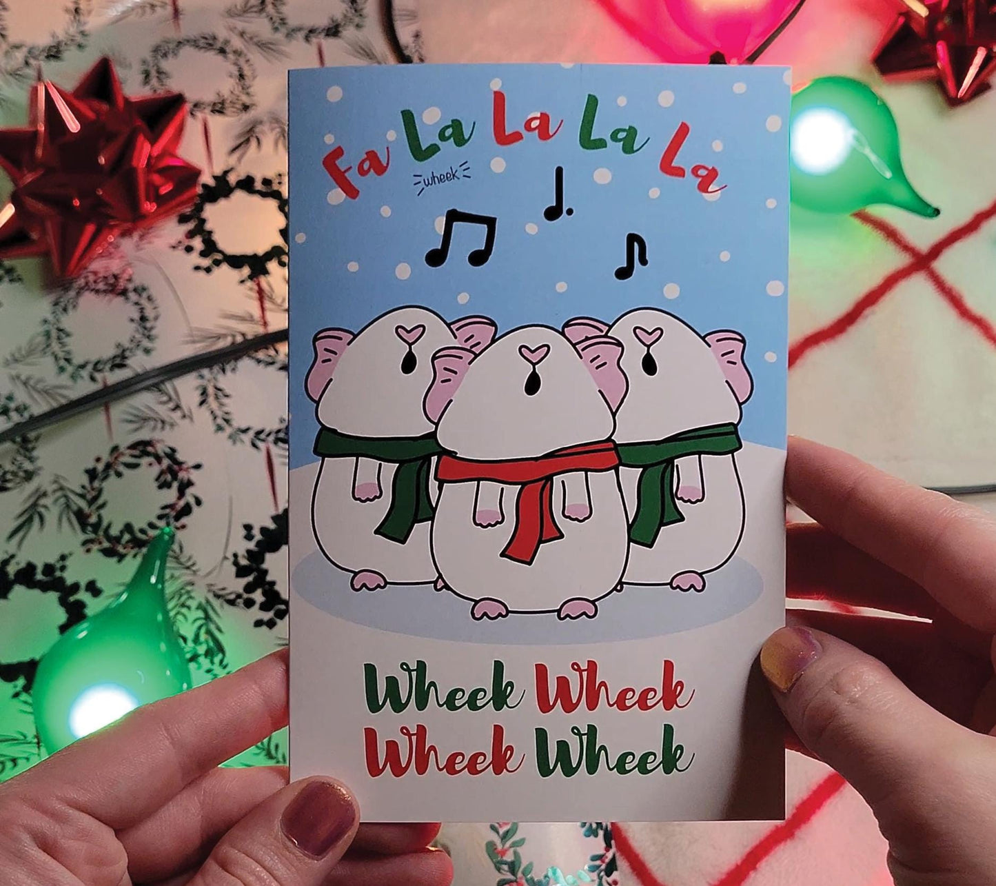 Custom Guinea Pig Carolers Holiday Card | Folding Card | Christmas Cards