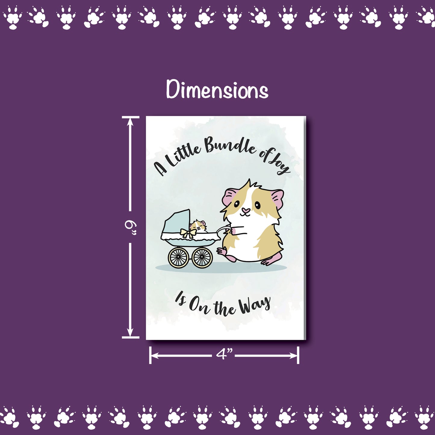 Guinea Pig “Bundle of Joy”  Baby Shower Card