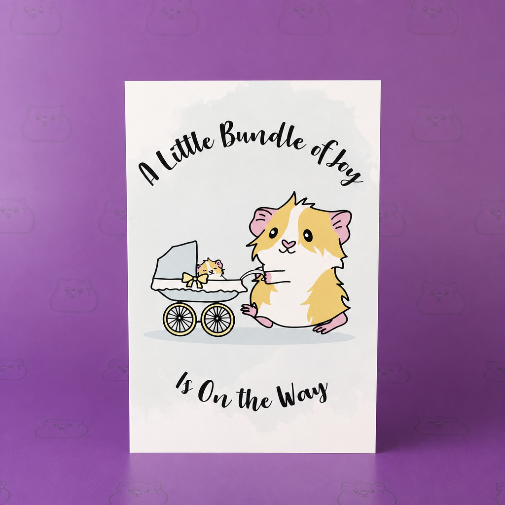 Guinea Pig “Bundle of Joy”  Baby Shower Card