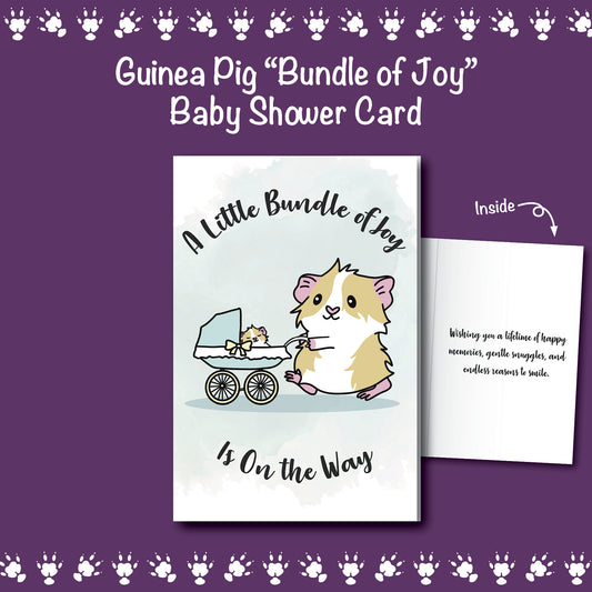 Guinea Pig “Bundle of Joy”  Baby Shower Card