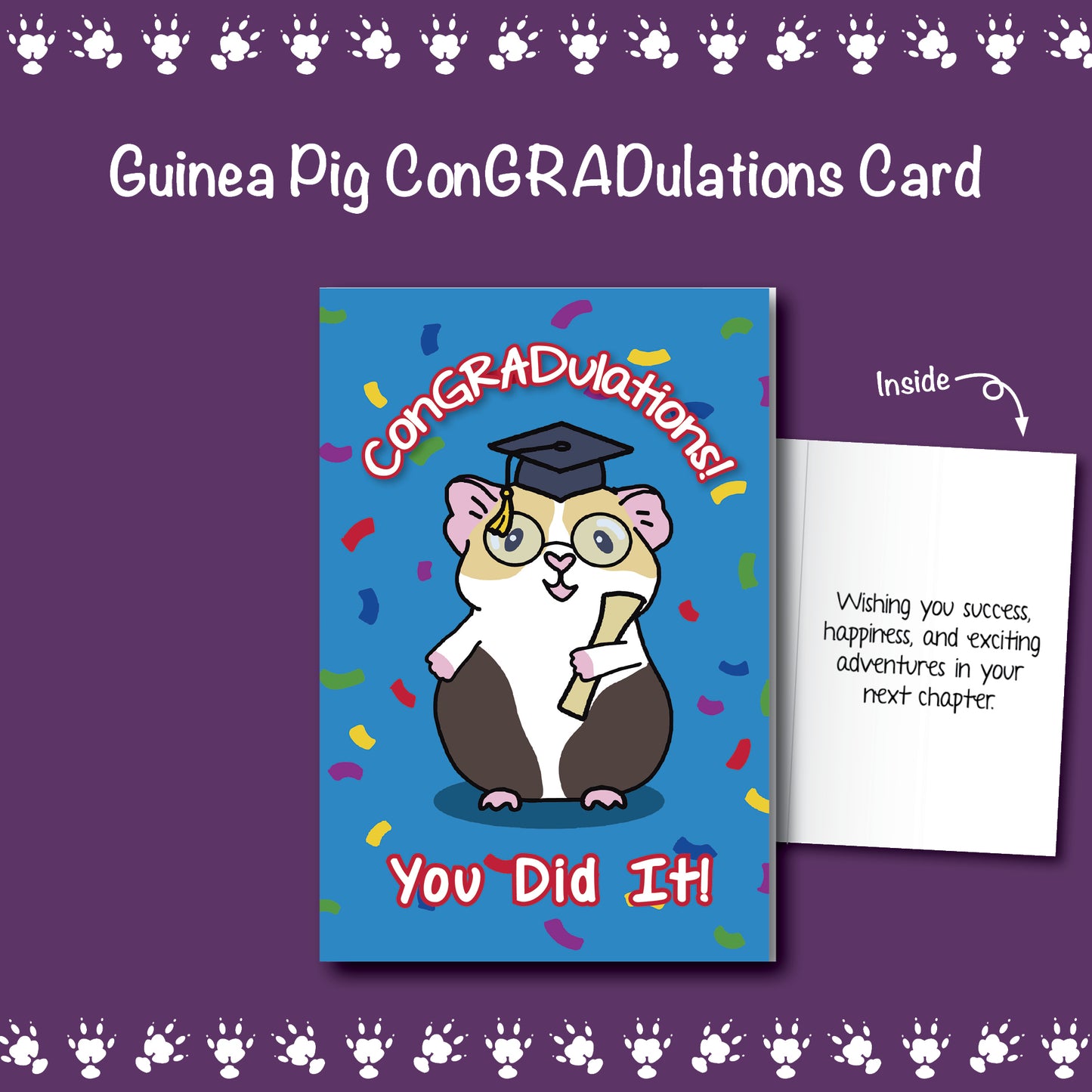 Guinea Pig "ConGRADulations!" Card —  Graduation Greeting Card