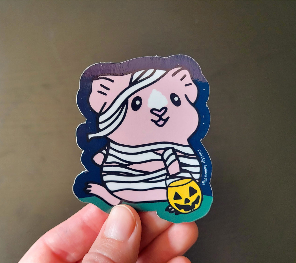 Mummy Piggy Trick or Treat Sticker