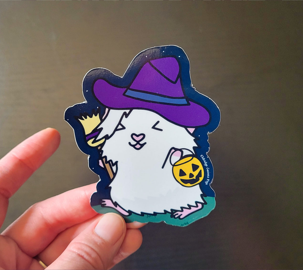 Witch Piggy Trick or Treat Sticker