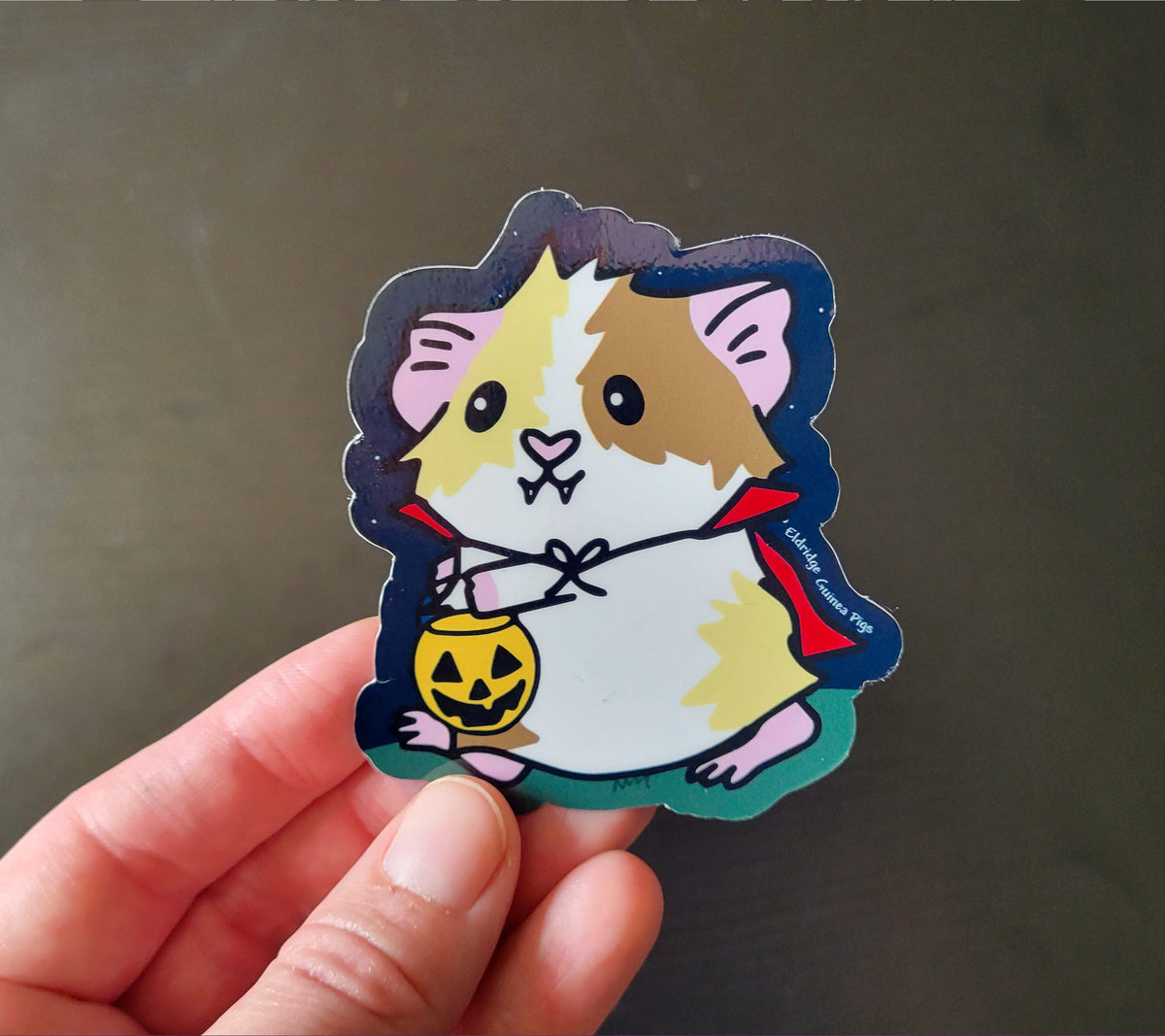Vampire Piggy Trick or Treat Sticker