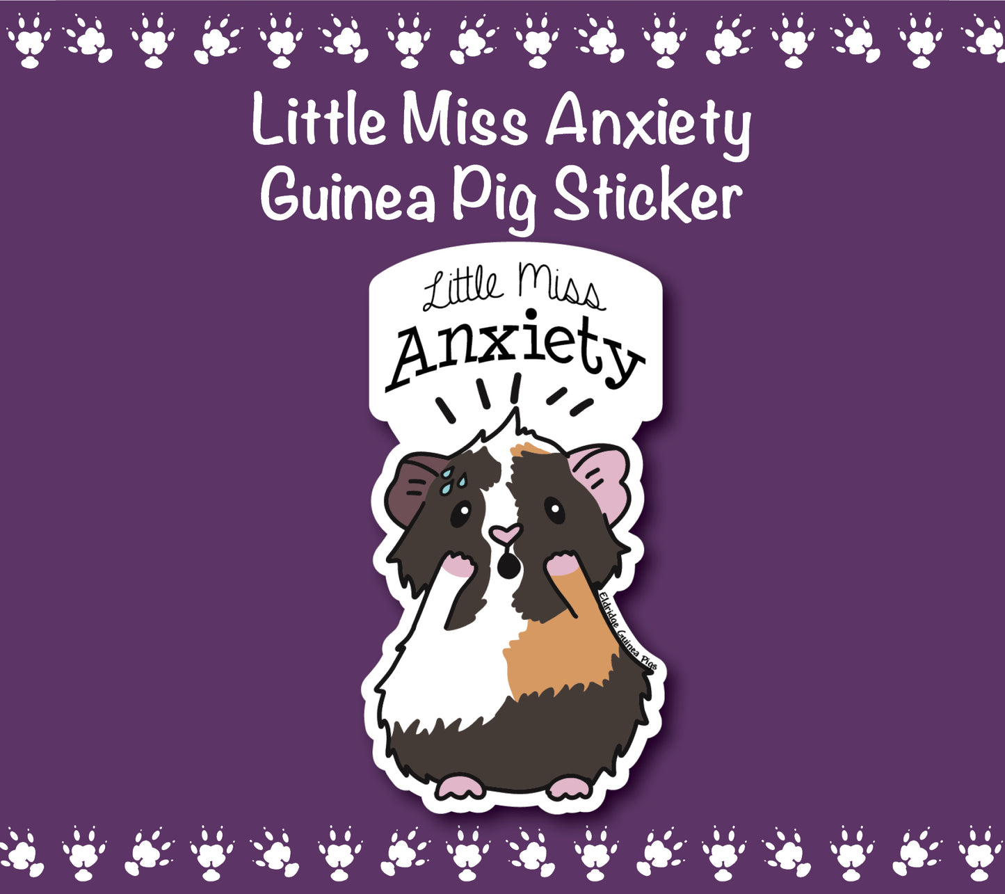 Little Miss Anxiety Guinea Pig Sticker