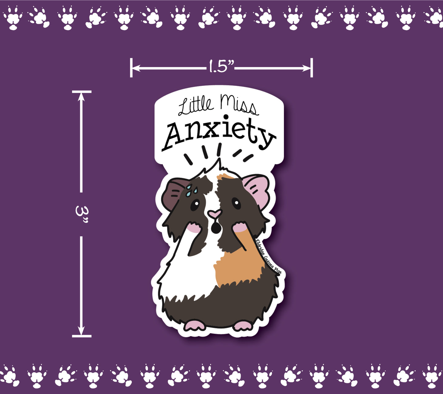 Little Miss Anxiety Guinea Pig Sticker