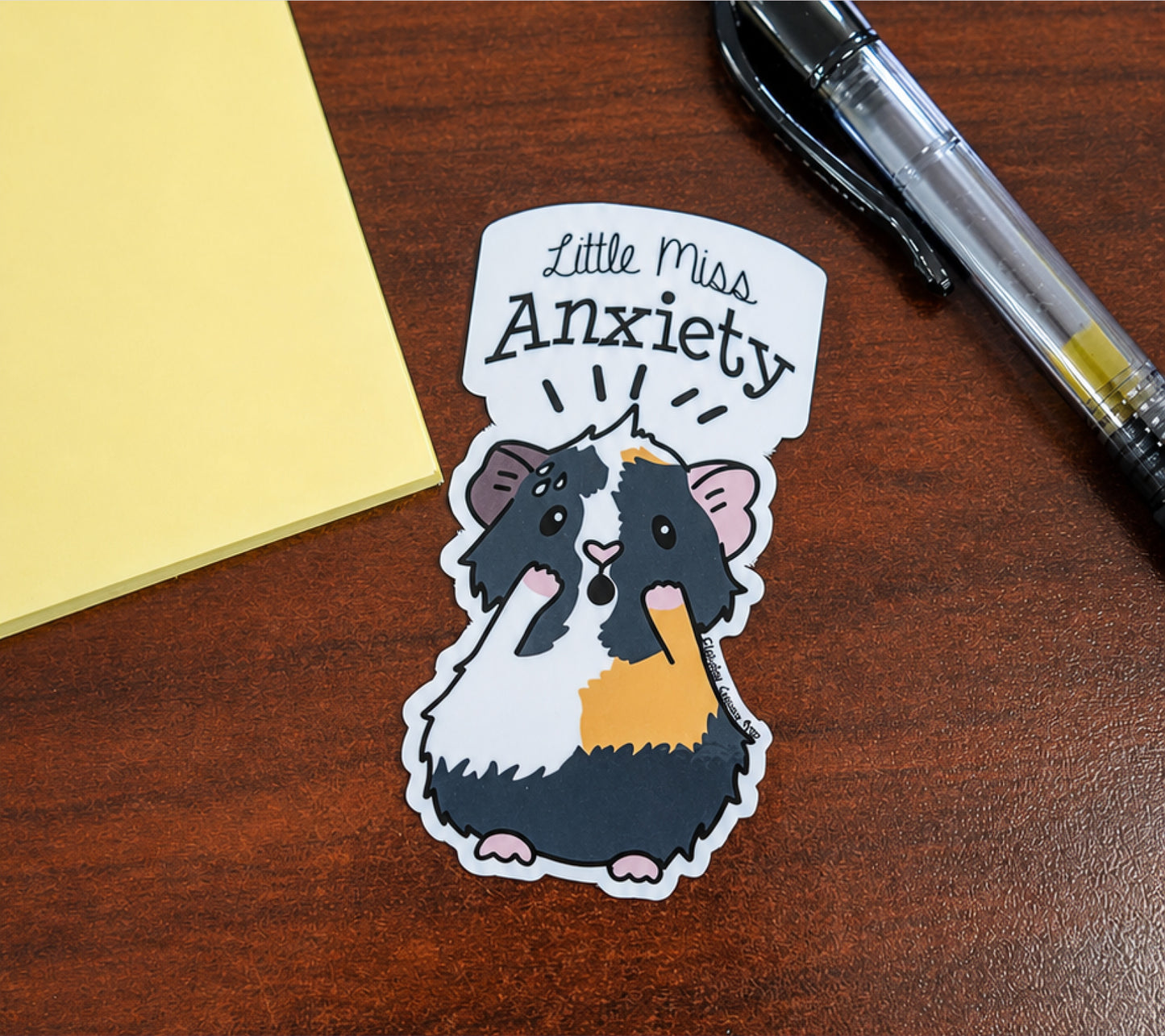 Little Miss Anxiety Guinea Pig Sticker