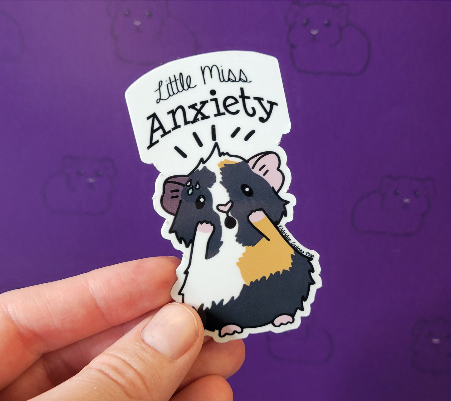 Little Miss Anxiety Guinea Pig Sticker