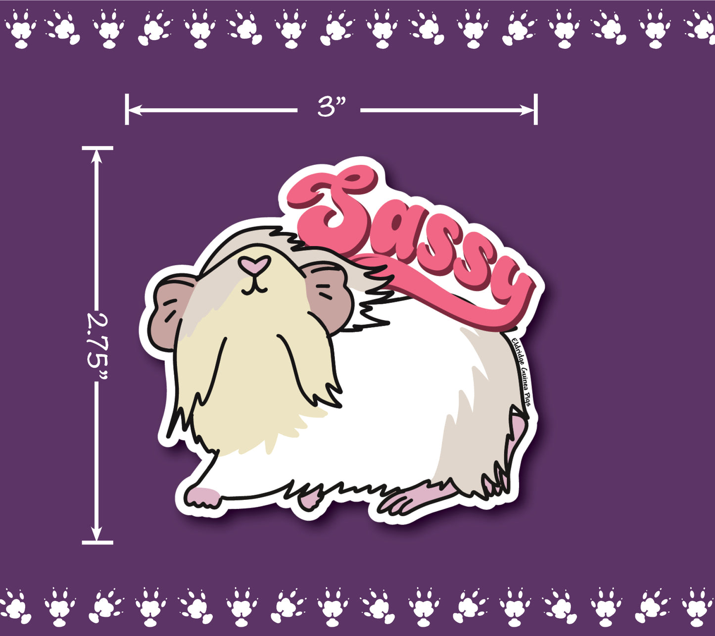 Sassy Guinea Pig Sticker
