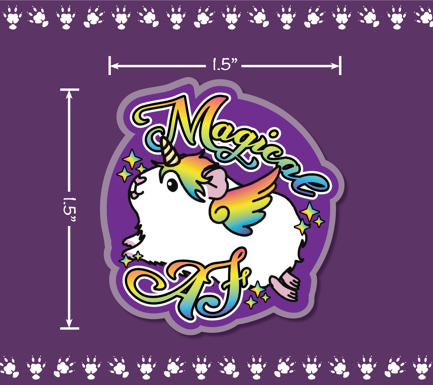 Magical AF Guinea Pig Unicorn Acrylic Pin