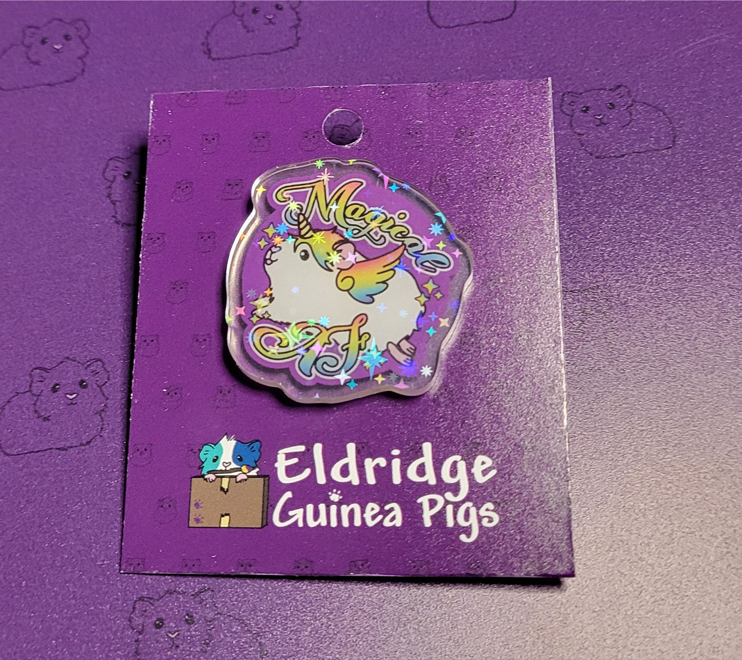 Magical AF Guinea Pig Unicorn Acrylic Pin