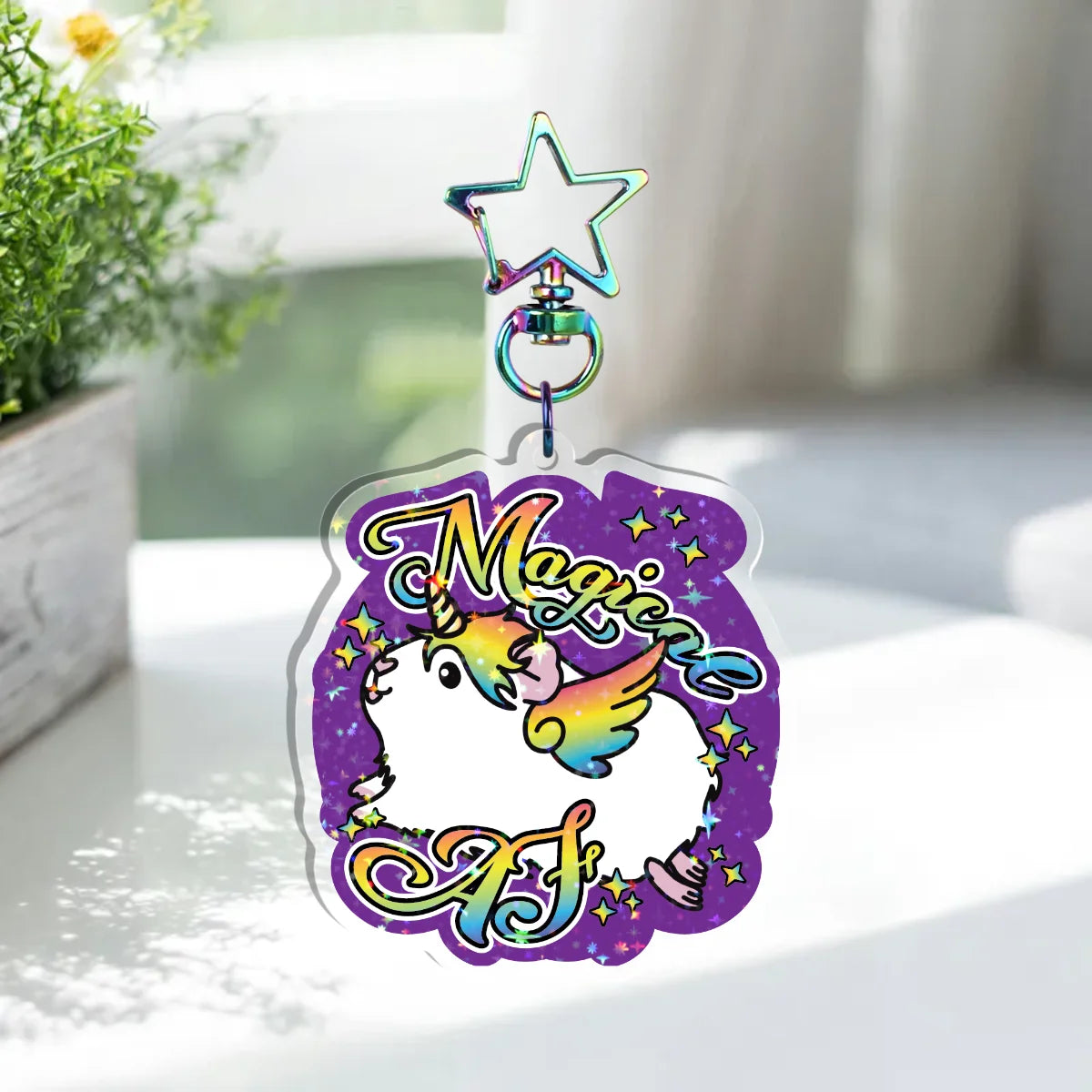 Magical AF Holographic Acrylic Keychain