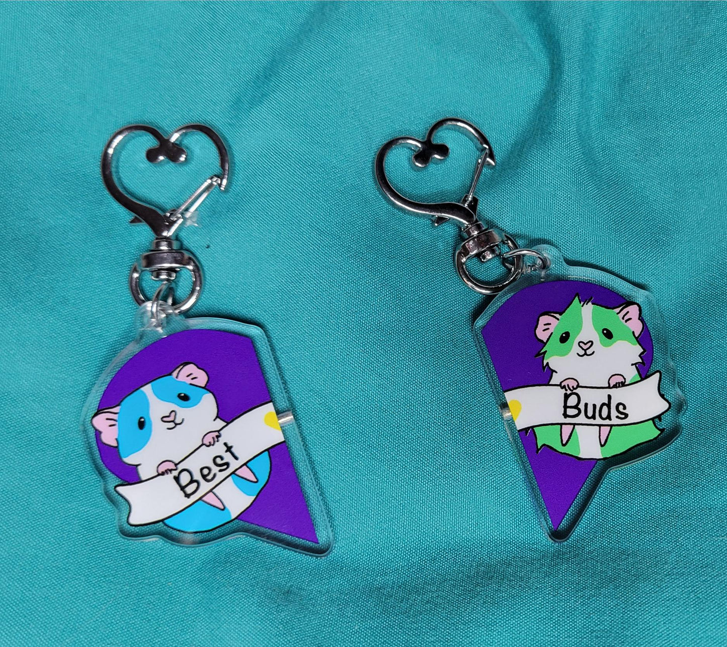 Guinea Pig Besties Magnetic Keychains | Double-Sided Acrylic