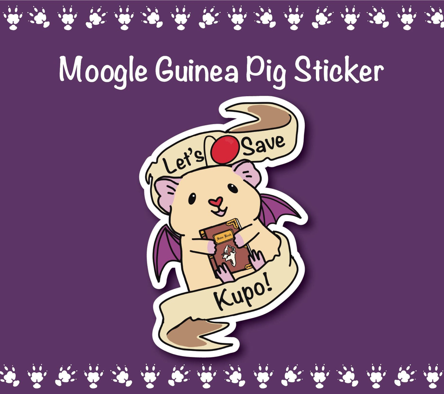 Moogle Guinea Pig Sticker | Water Resistant Vinyl Decal