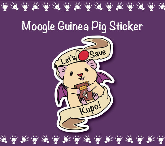 Moogle Guinea Pig Sticker | Water Resistant Vinyl Decal
