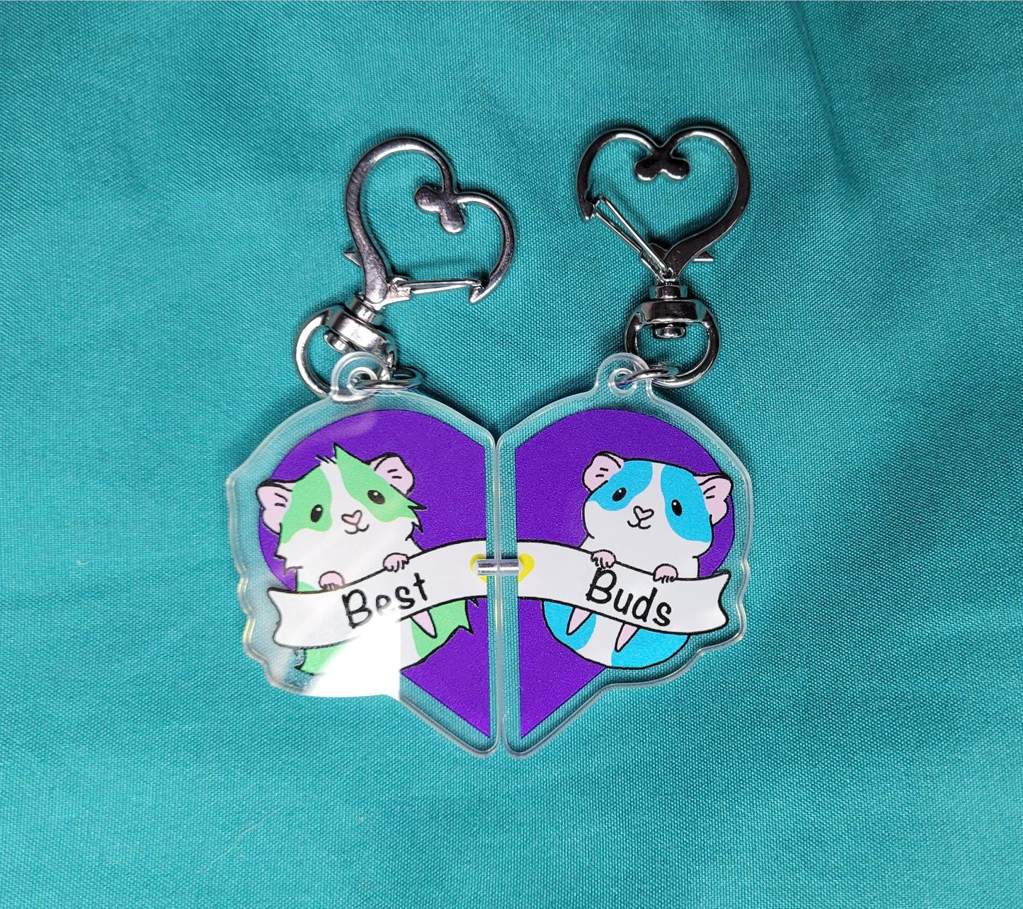 Guinea Pig Besties Magnetic Keychains | Double-Sided Acrylic